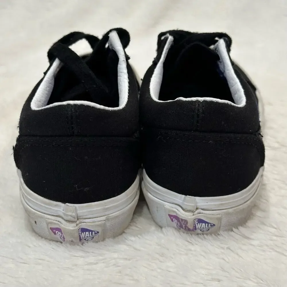 VANS Old Skool Black Self Love Sneakers sz 12 kids embroidered Vans Low Top
